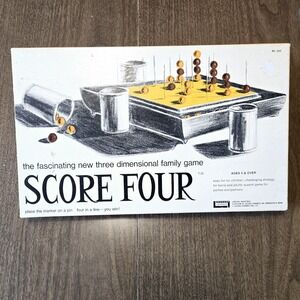 Vintage Lakeside Score Four Board Game #8325 1971 Wood Beads-INCOMPLETE